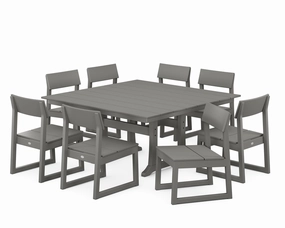 EDGE 9-Piece Farmhouse Trestle Dining Setoutdoor patio furniture set