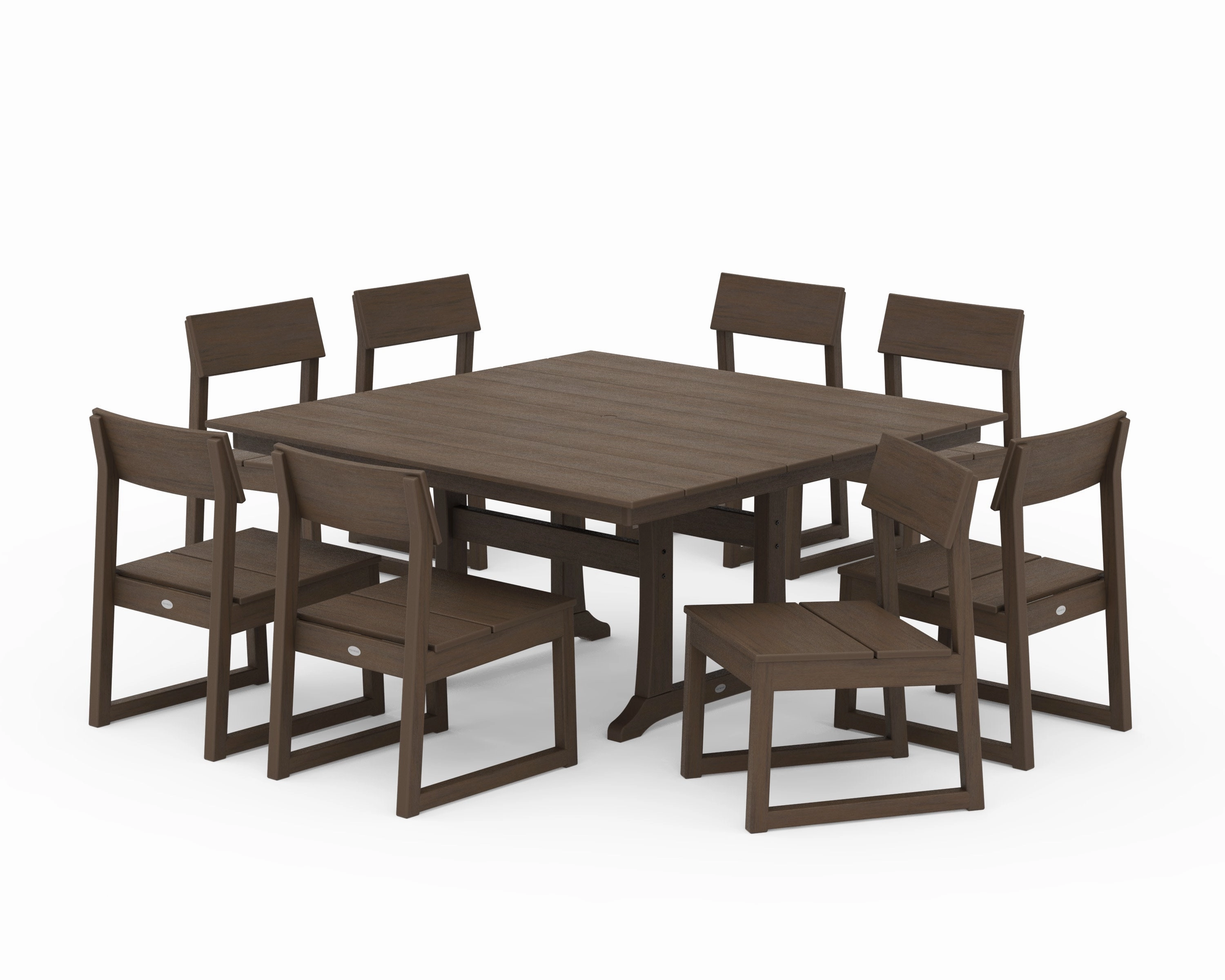 EDGE 9-Piece Farmhouse Trestle Dining Set