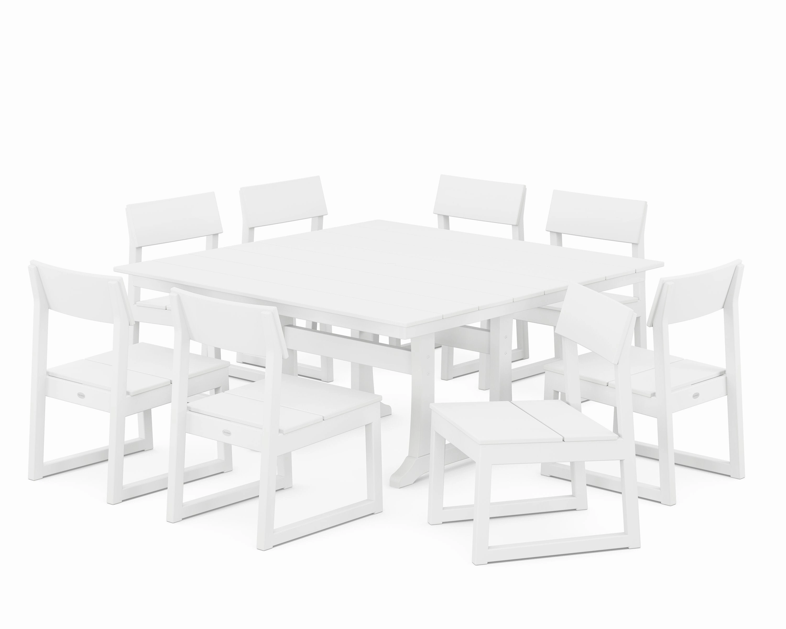 EDGE 9-Piece Farmhouse Trestle Dining Set