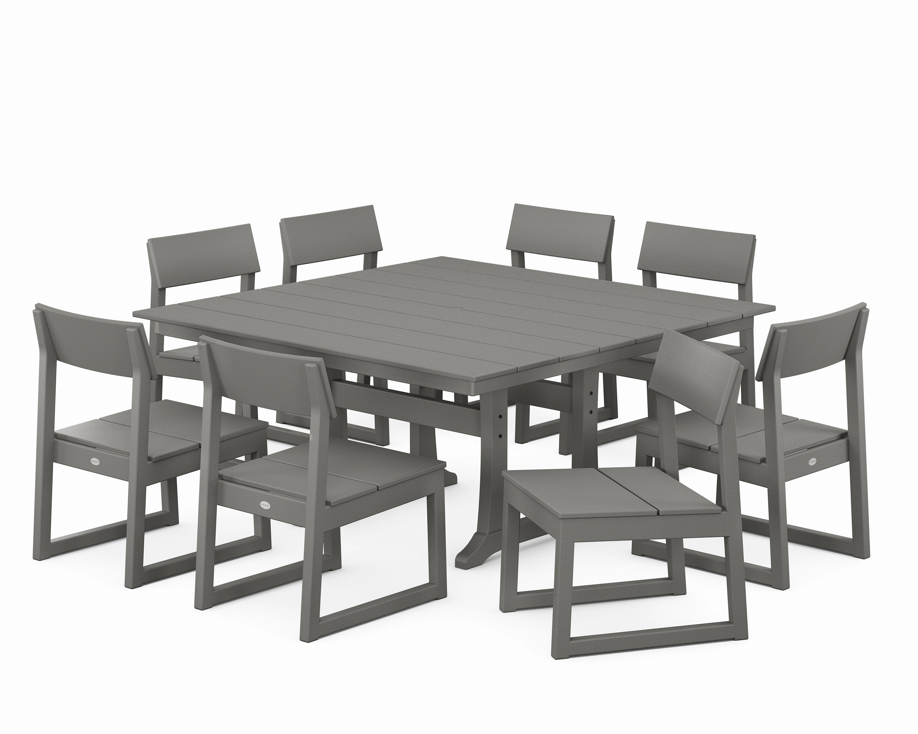 EDGE 9-Piece Farmhouse Trestle Dining Setoutdoor patio furniture set