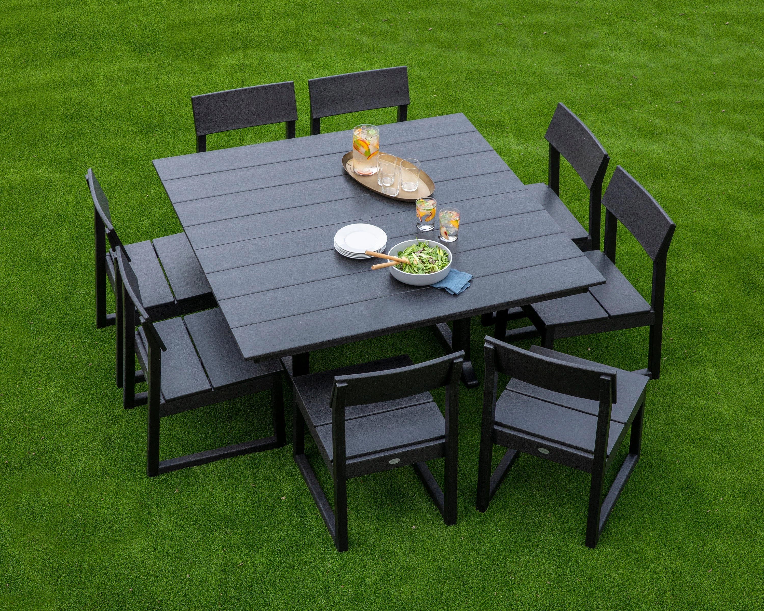 EDGE 9-Piece Farmhouse Trestle Dining Set