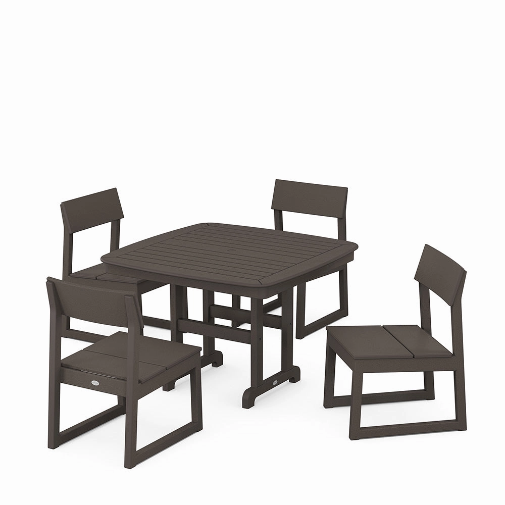 Edge Side Chair 5 Piece Dining Set with Trestle Legs