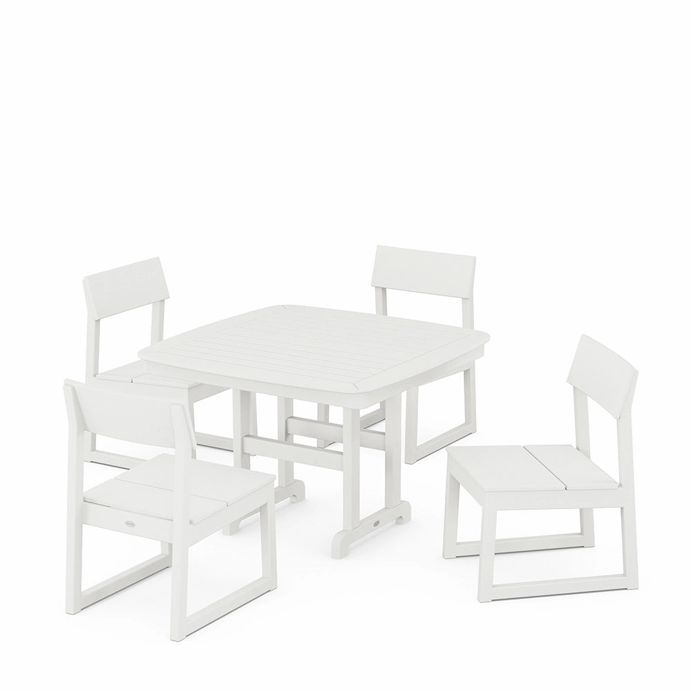 Edge Side Chair 5 Piece Dining Set with Trestle Legs