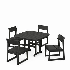 Edge Side Chair 5 Piece Dining Set with Trestle LegsHDPE eco-friendly polywood furniture set