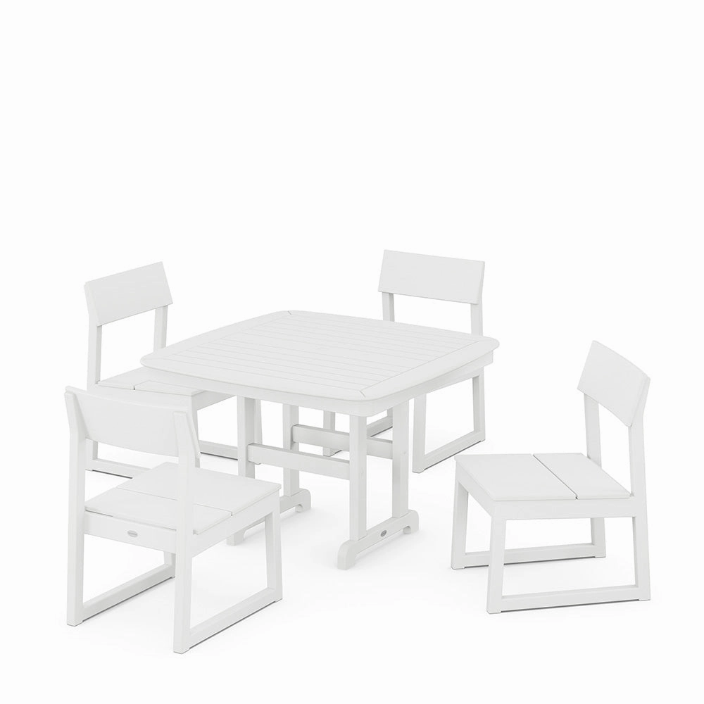 Edge Side Chair 5 Piece Dining Set with Trestle Legs