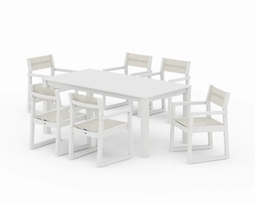 EDGE Sling Arm Chair 7-Piece Parsons Dining Setoutdoor patio furniture set