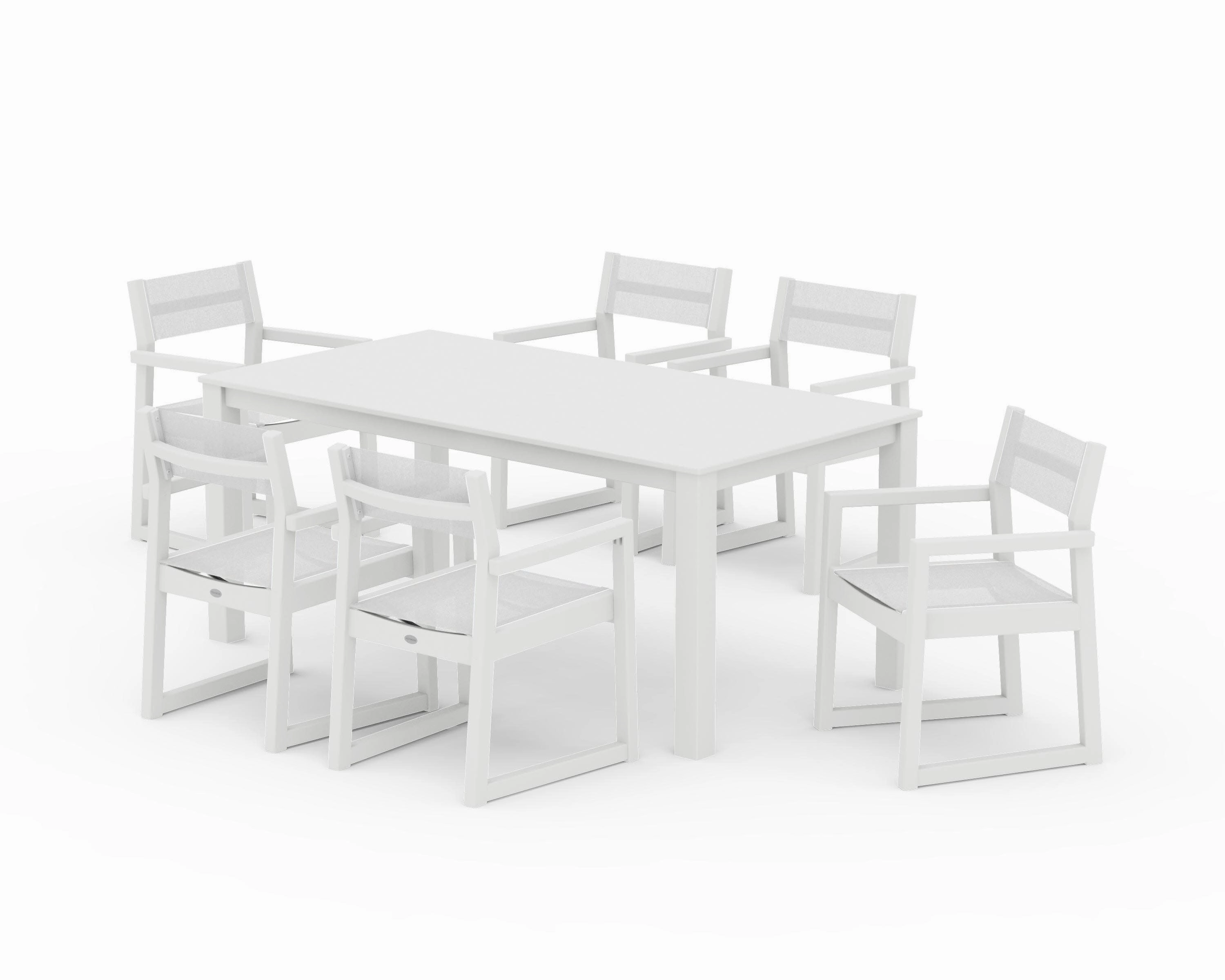 EDGE Sling Arm Chair 7-Piece Parsons Dining Set