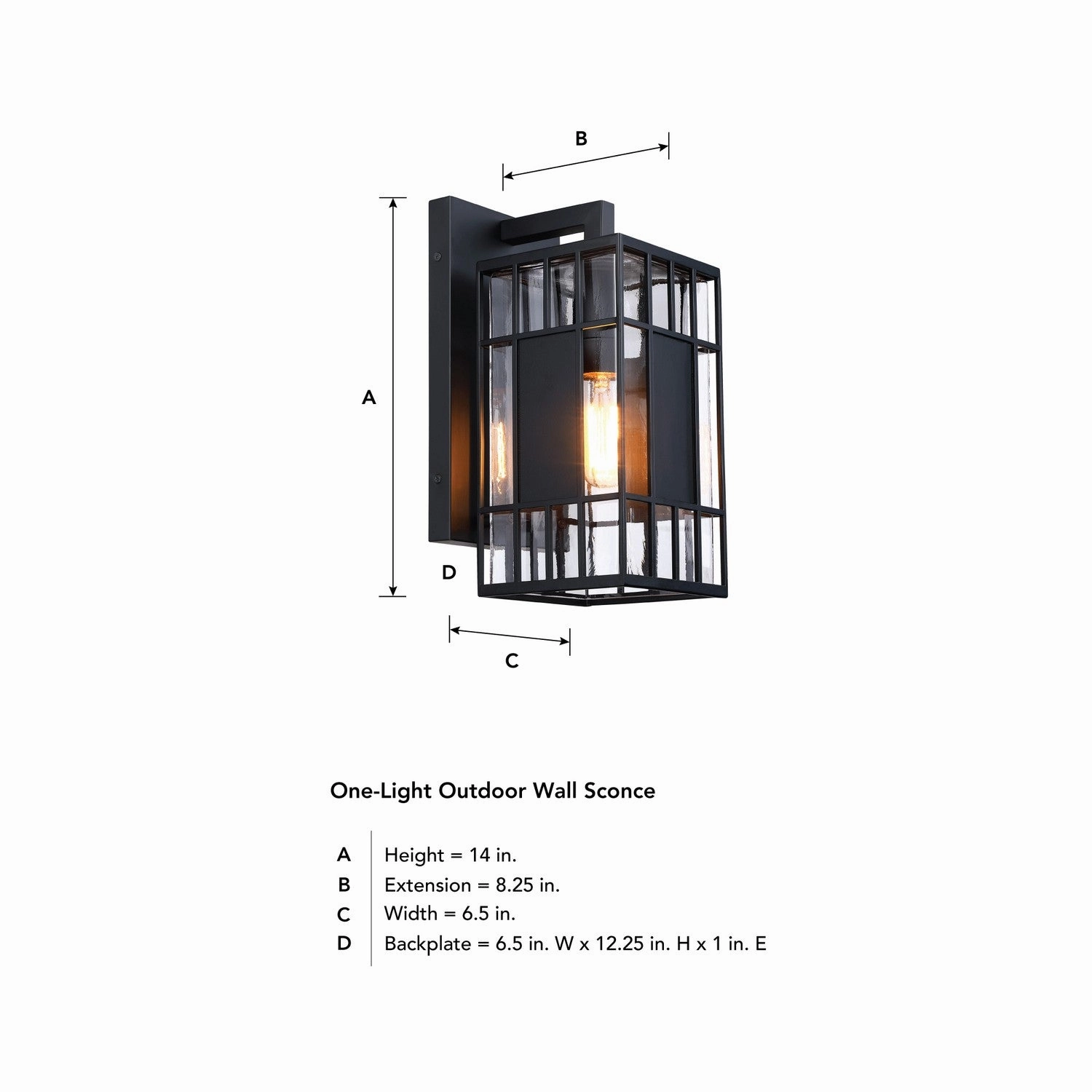 Edgehill One Light Outdoor Wall Sconce Matte Black
