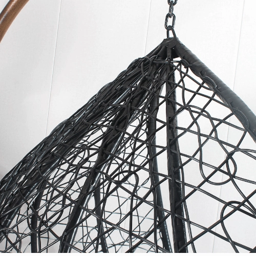 Egg Chair - Black Basket & Grey Cushion