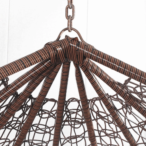 Egg Chair Hanging-  Brown Basket & Brown Cushion