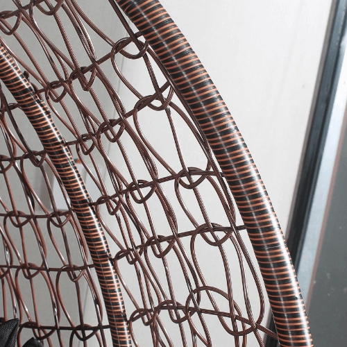 Egg Chair Hanging-  Brown Basket & Red Cushion