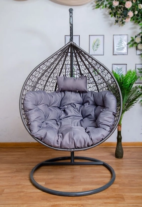 Egg Chair Hanging-  Grey Basket & Grey Cushionegg swing chair for outdoor use