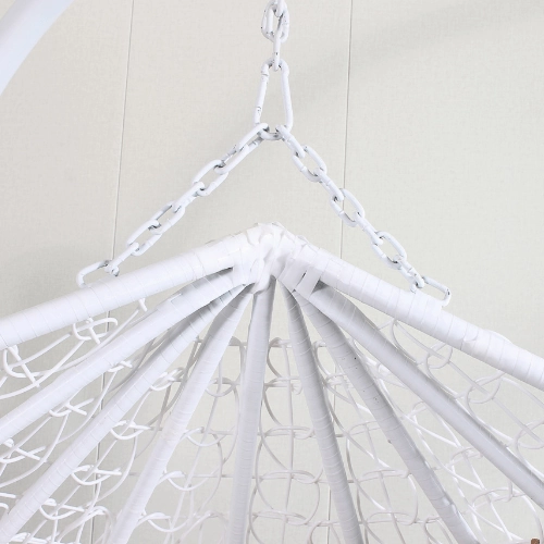 Egg Chair Hanging - White Basket & Brown Cushion
