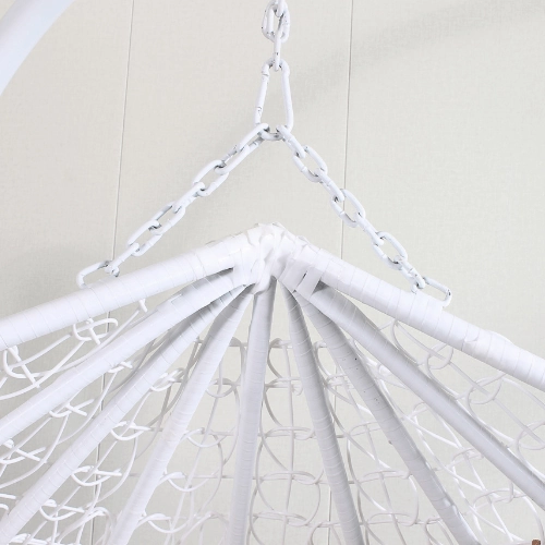 Egg Chair Hanging-  White Basket & White Cushion