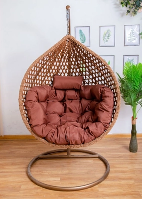 Egg Chair Hanging LUXURY model - Brown Basketegg swing chair for outdoor use
