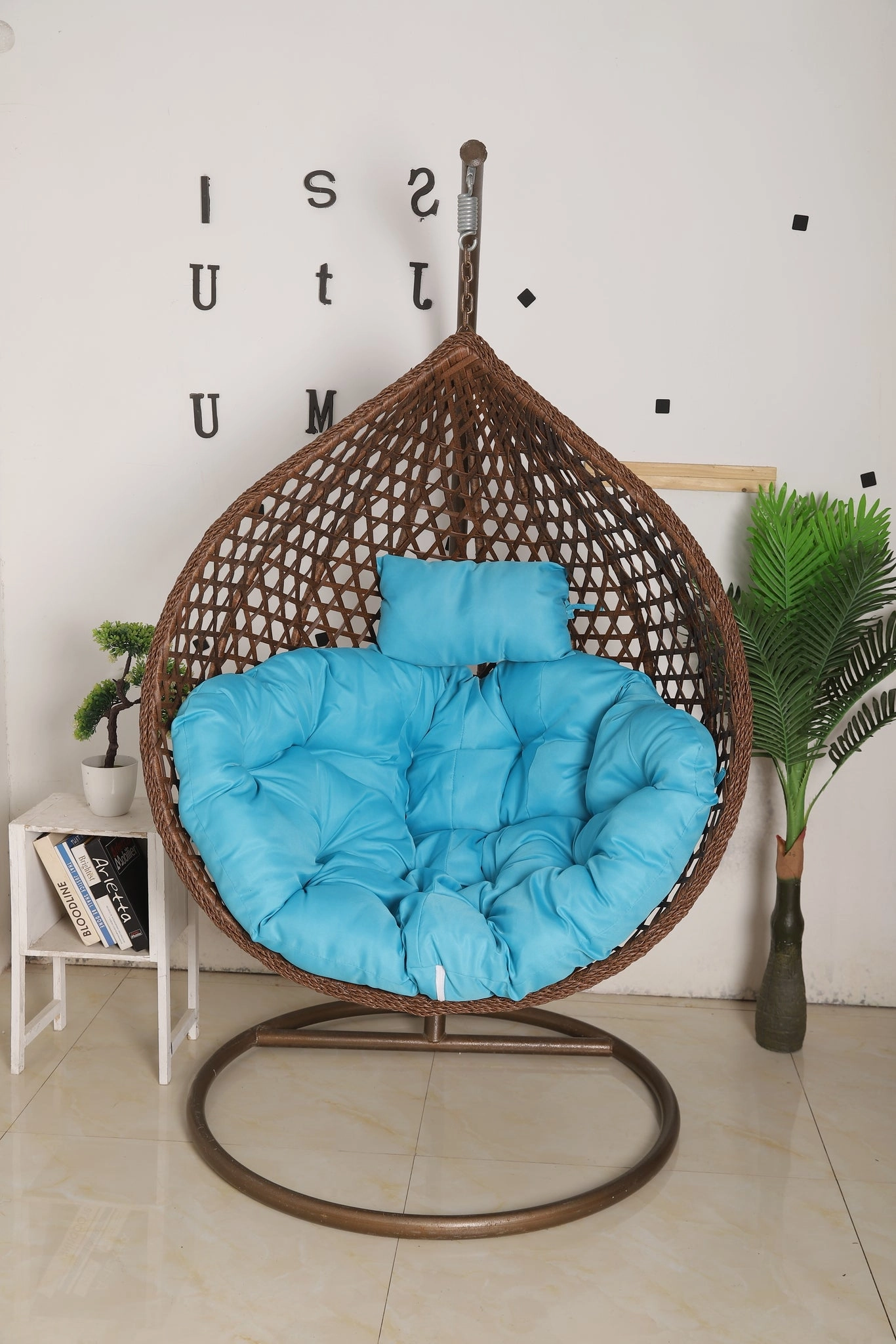 Egg Chair Hanging LUXURY model - Brown Basket