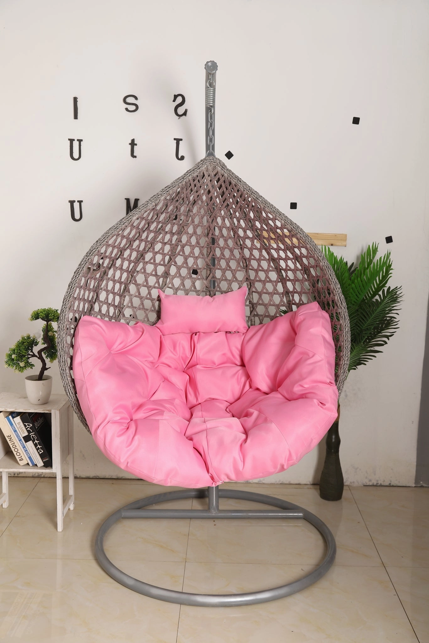 Egg Chair Hanging LUXURY model - Grey Basket