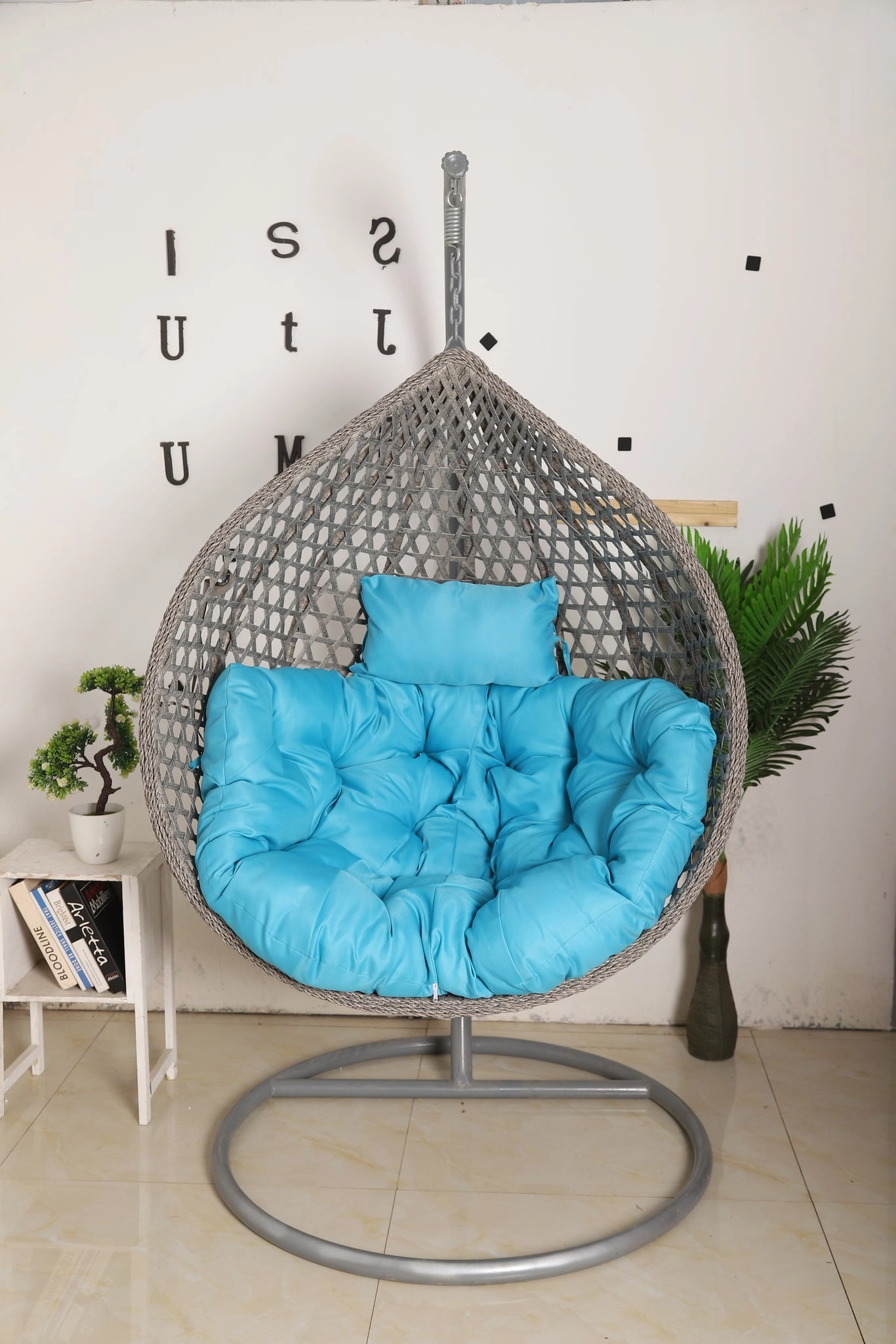 Egg Chair Hanging LUXURY model - Grey Basket