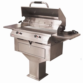 Electrichef 32" Ruby Dual Control Pedestal Base Outdoor Electric Grill 4400-EC-448-PB-D-32 compact BBQ grill for small spaces
