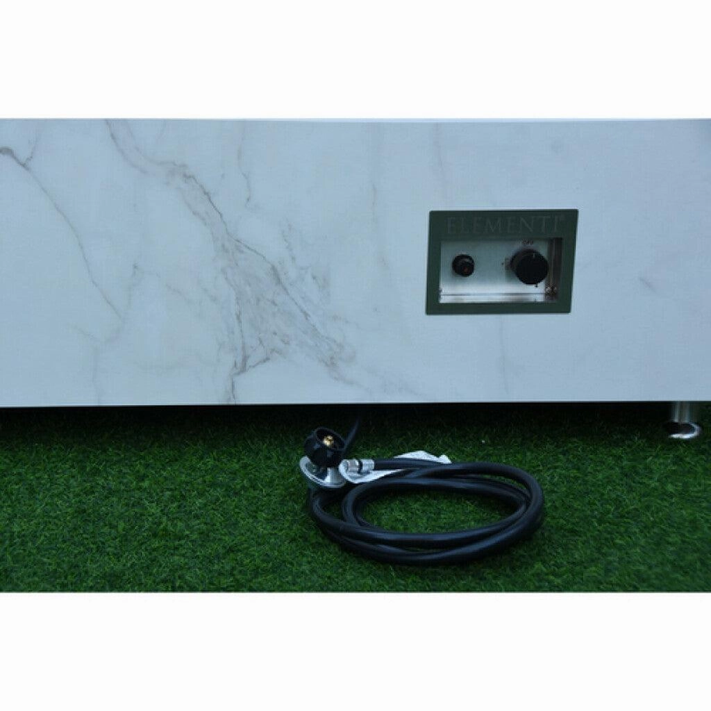 Elementi - Carrara Marble Porcelain Rectangular Fire Pit Table - OFP121BW