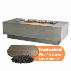 Elementi - Granville Rectangular Concrete Fire Pit Table OFG121portable outdoor fire pit with lid