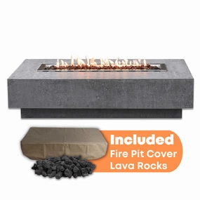 Elementi - Hampton Rectangle Concrete Fire Pit Table OFG139portable outdoor fire pit with lid