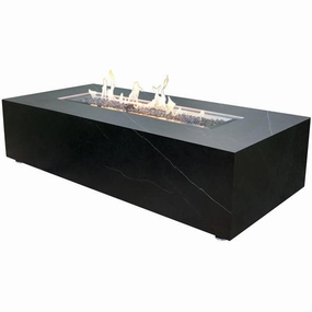 Elementi - Varna Marble Porcelain Rectangular Fire Pit Table - OFP121BBportable outdoor fire pit with lid