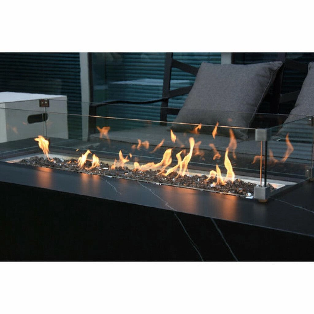 Elementi - Varna Marble Porcelain Rectangular Fire Pit Table - OFP121BB