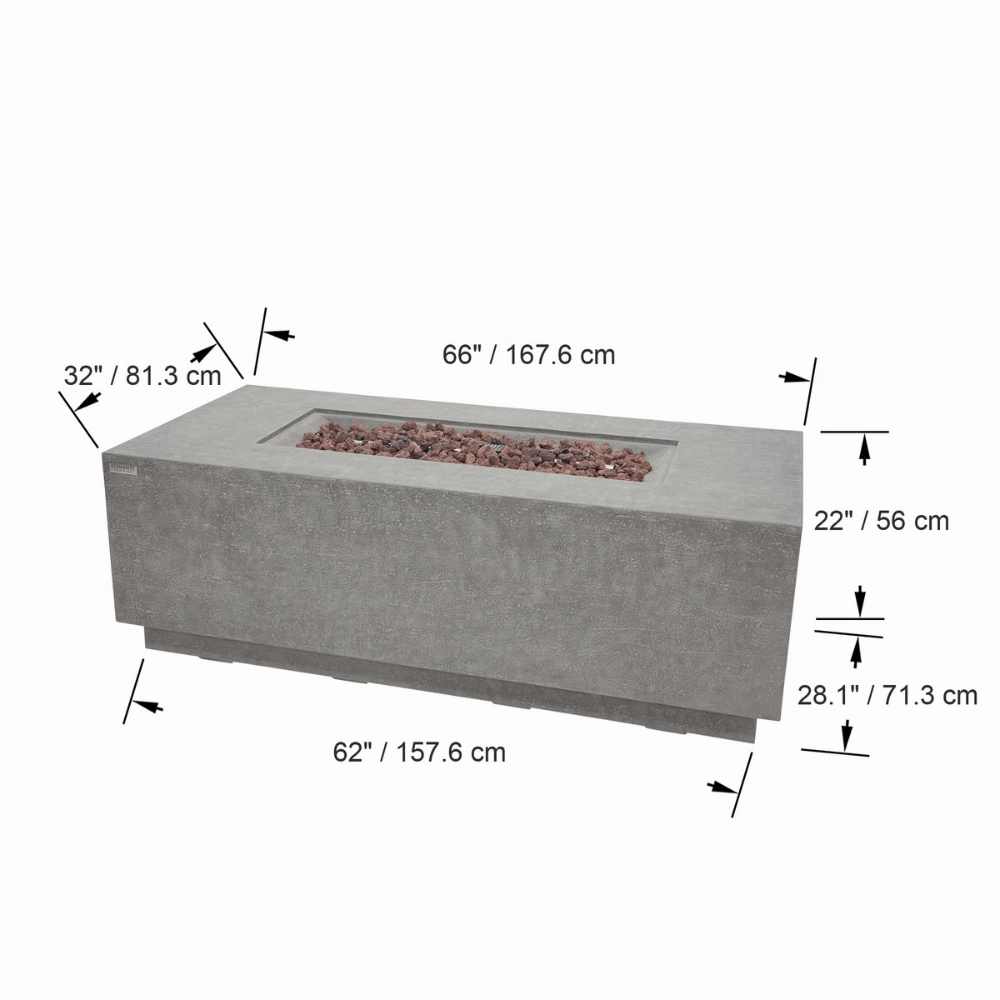 Elementi Andes Fire Table With Propane Tank Holder OFG309