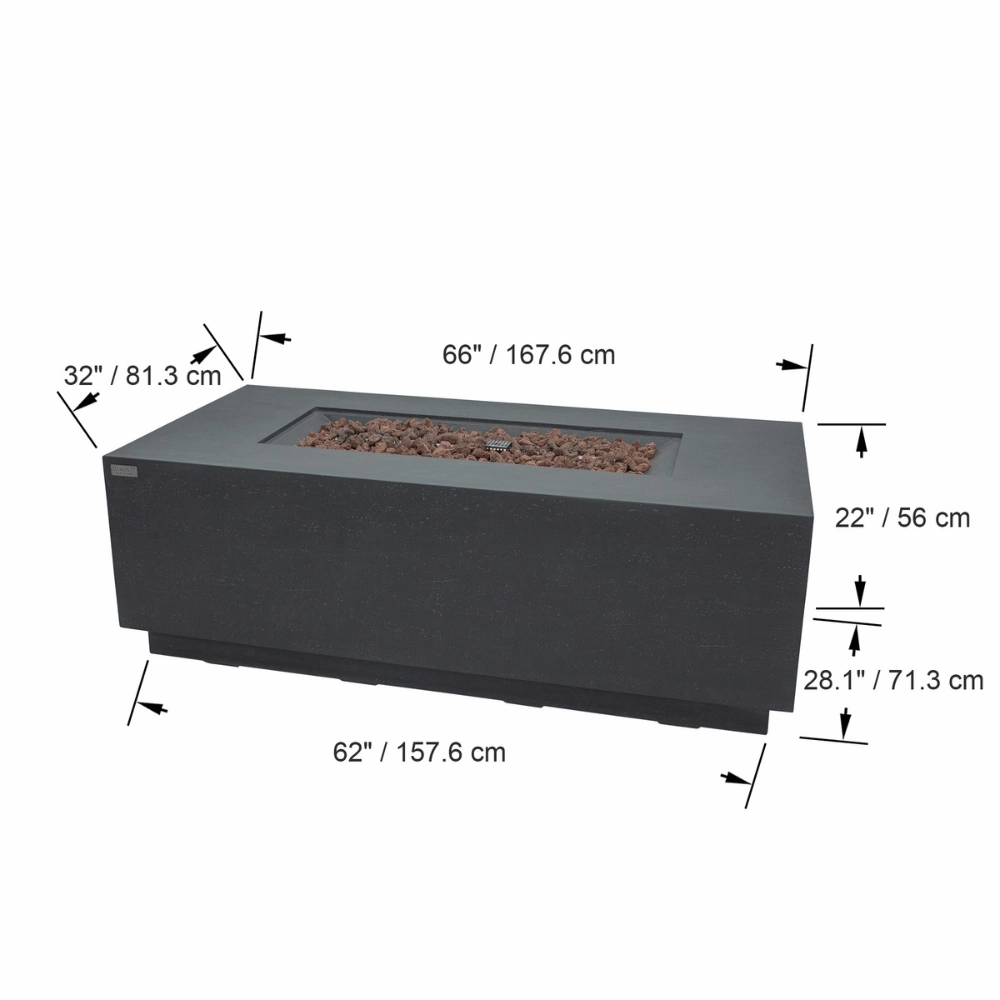 Elementi Andes Fire Table With Propane Tank Holder OFG309