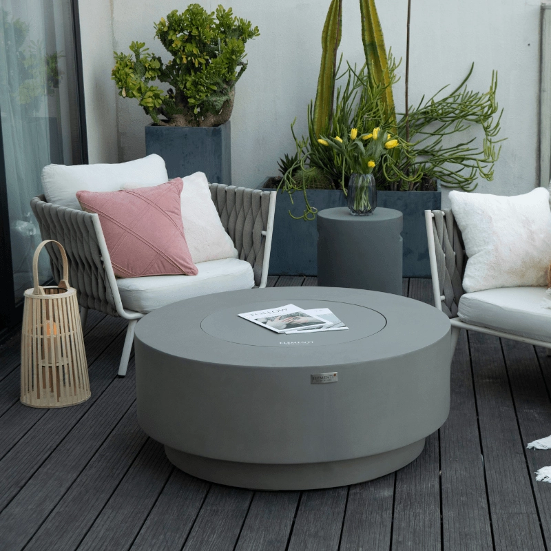 Elementi Plus - Colosseo Round Concrete Fire Pit Table - OFG414LG