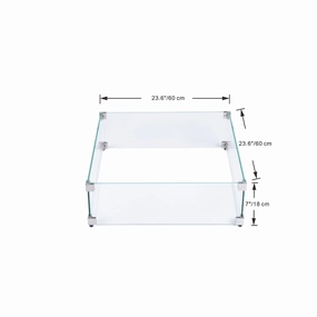 Elementi Plus Square Wind Screen ONC05-020Fireproof mat for under fire pit