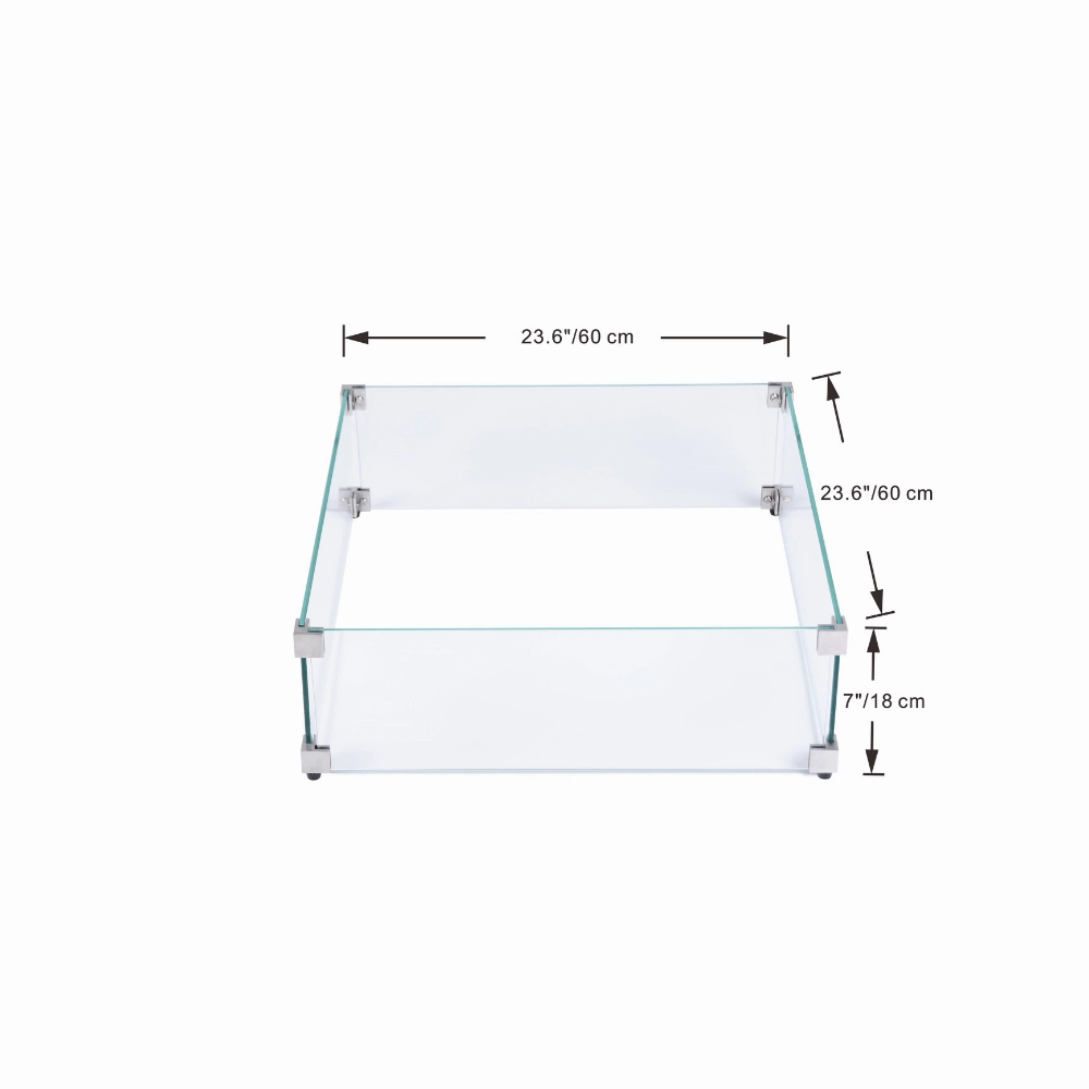 Elementi Plus Square Wind Screen ONC05-020Fireproof mat for under fire pit