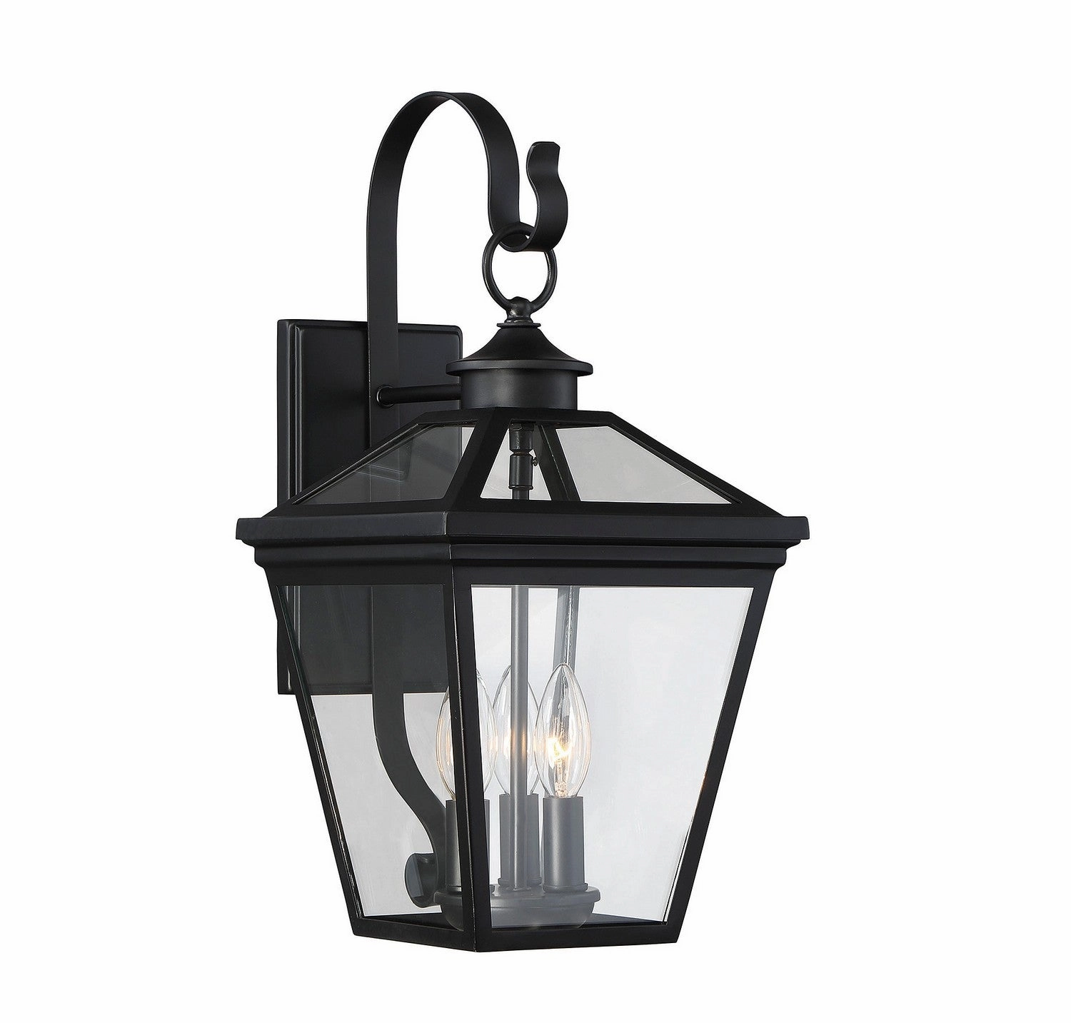 Ellijay Three Light Wall Lantern Black