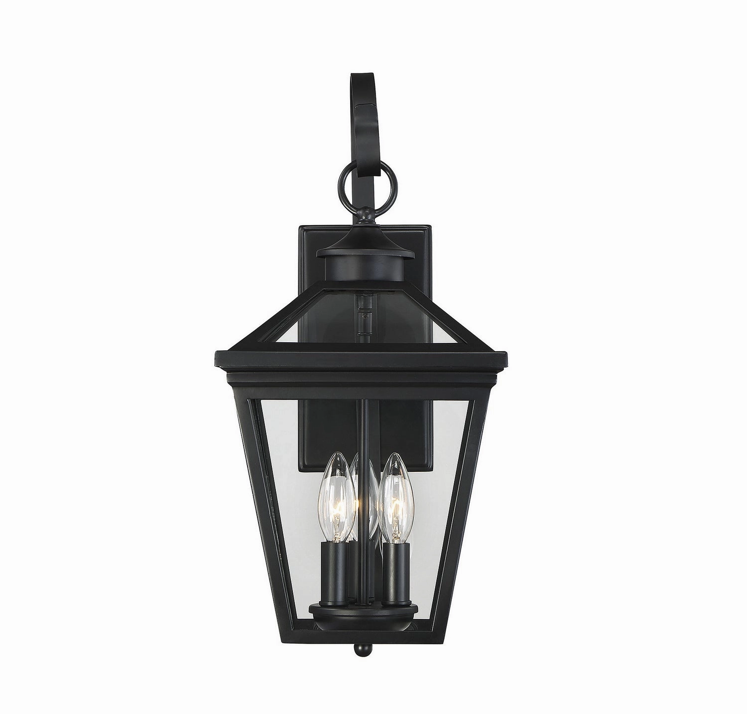 Ellijay Three Light Wall Lantern BlackOutdoor wall sconces with motion sensor