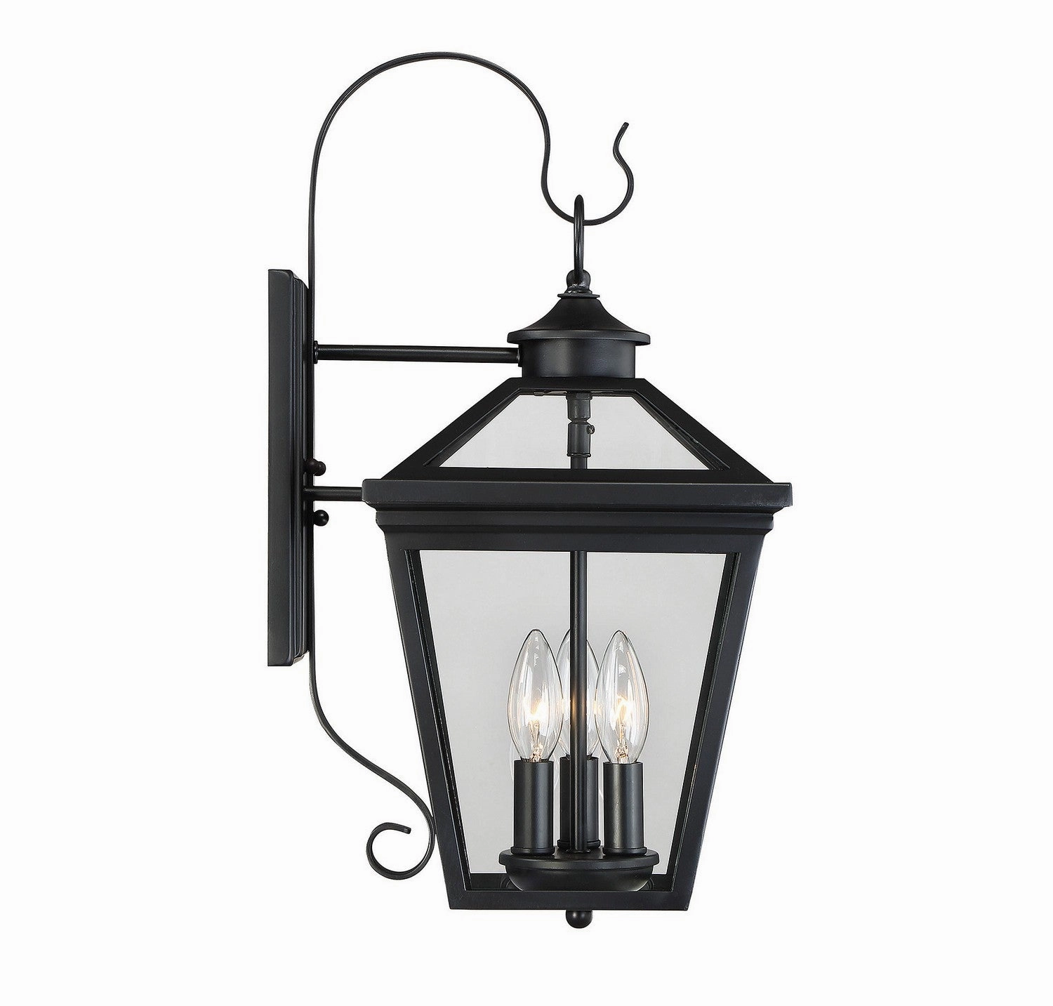 Ellijay Three Light Wall Lantern Black