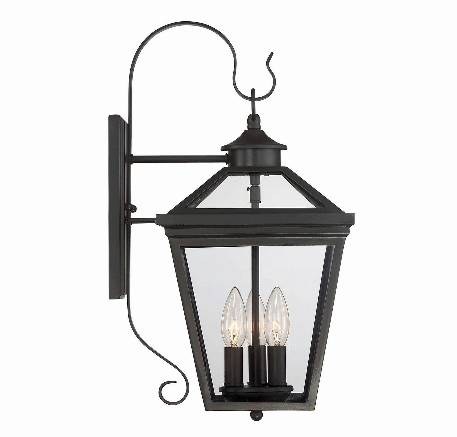 Ellijay Three Light Wall Lantern English Bronze