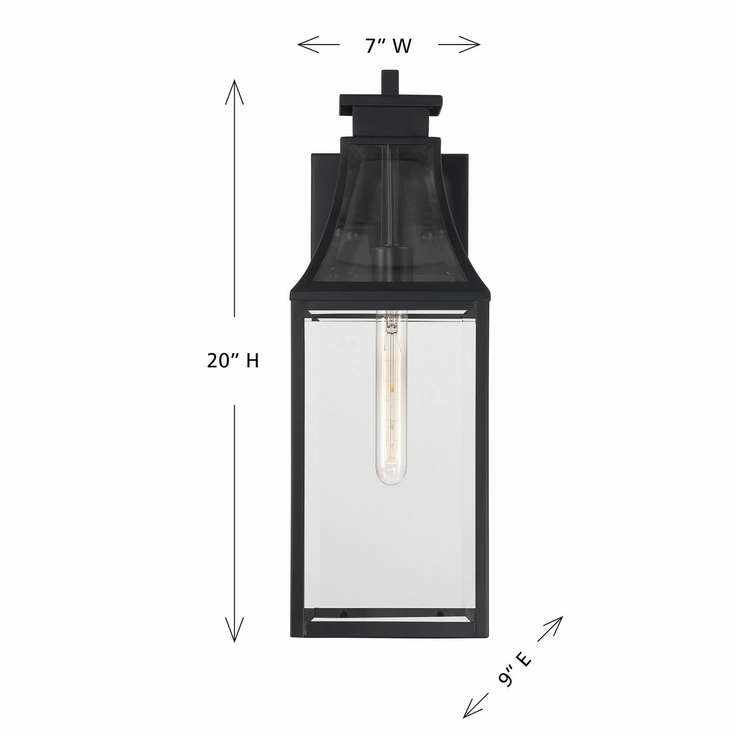Emery One Light Outdoor Wall Lantern Matte Black