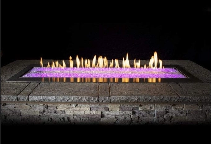 Empire White Mountain Hearth Carol Rose 48" Outdoor Linear Fire Pit Multicolor LED OL48TP18portable outdoor fire pit with lid