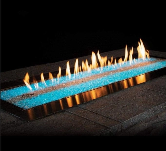 Empire White Mountain Hearth Carol Rose 60" Outdoor Linear Fire Pit Multicolor LED OL60TP18