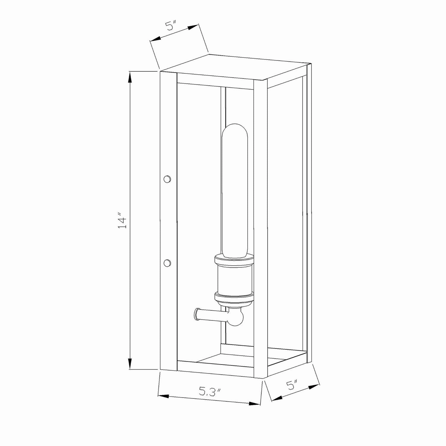 Erin One Light Outdoor Lantern Black