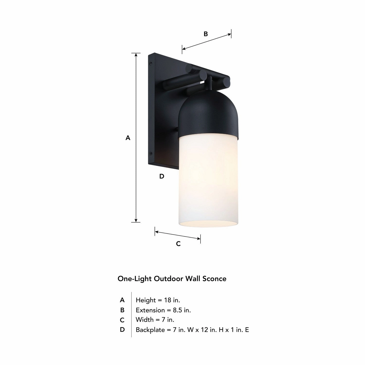 Ever Spring One Light Outdoor Wall Sconce Black