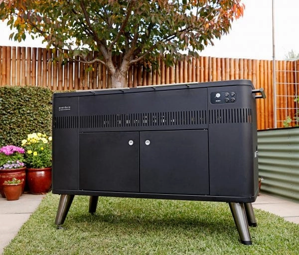 Everdure HUB II 54-Inch Charcoal Grill w/ Rotisserie and Cliplock Forks - HBCE3BUS