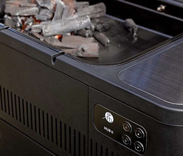 Everdure HUB II 54-Inch Charcoal Grill w/ Rotisserie and Cliplock Forks - HBCE3BUS