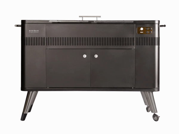 Everdure HUB II 54-Inch Charcoal Grill w/ Rotisserie and Cliplock Forks - HBCE3BUS