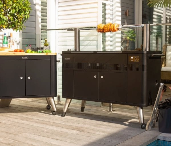 Everdure HUB II 54-Inch Charcoal Grill w/ Rotisserie and Cliplock Forks - HBCE3BUS