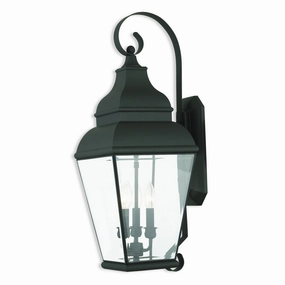 Exeter Three Light Outdoor Wall Lantern BlackOutdoor wall sconces with motion sensor