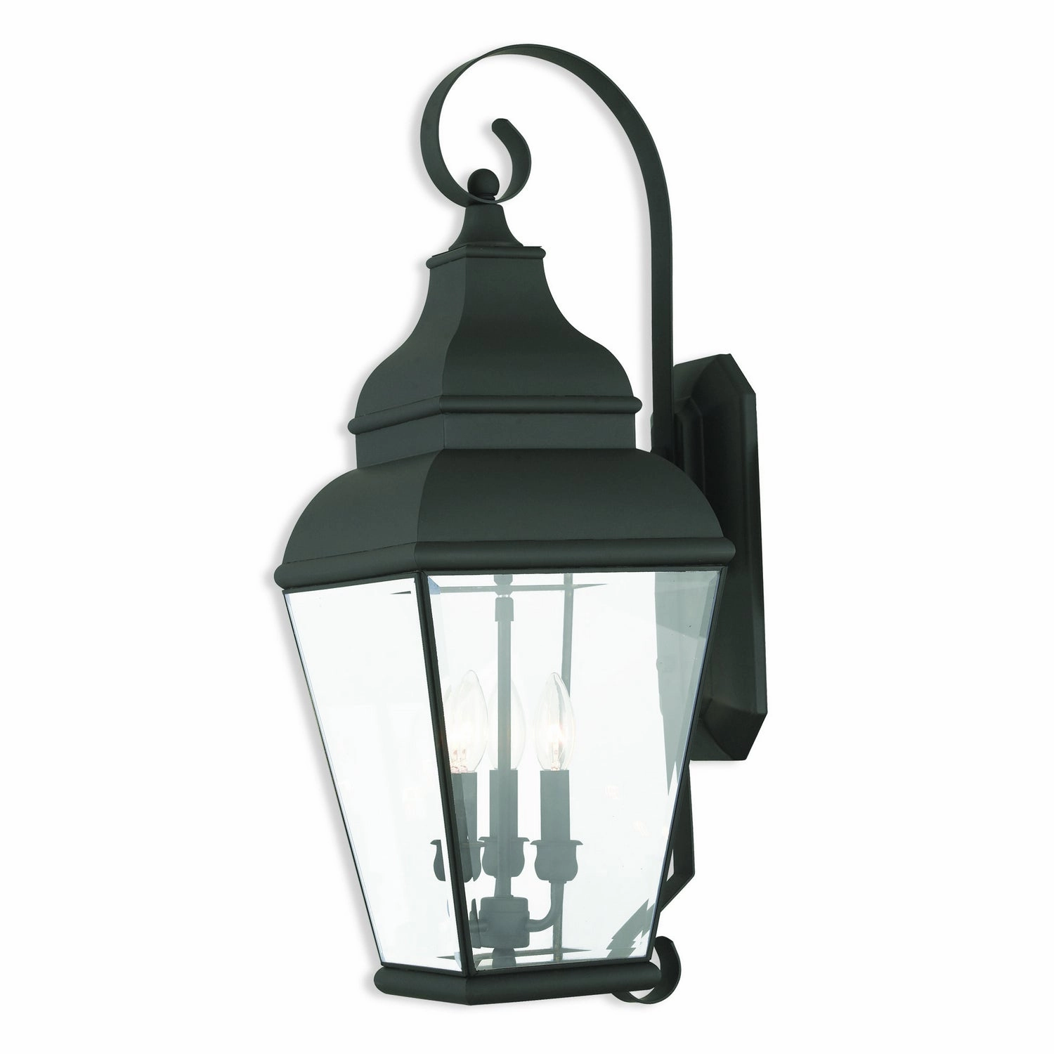 Exeter Three Light Outdoor Wall Lantern BlackOutdoor wall sconces with motion sensor