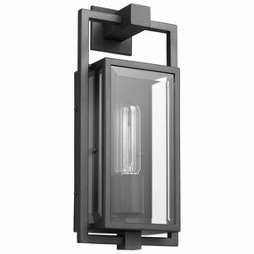 Exhibit One Light Wall Lantern Matte BlackOutdoor wall sconces with motion sensor