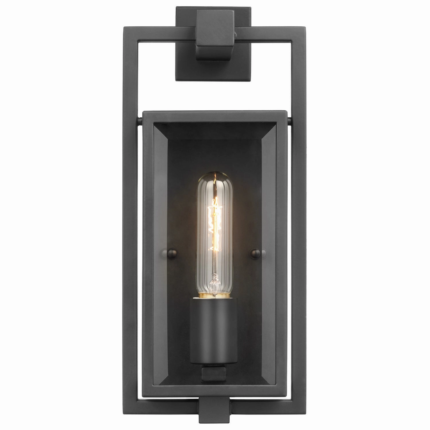 Exhibit One Light Wall Lantern Matte Black